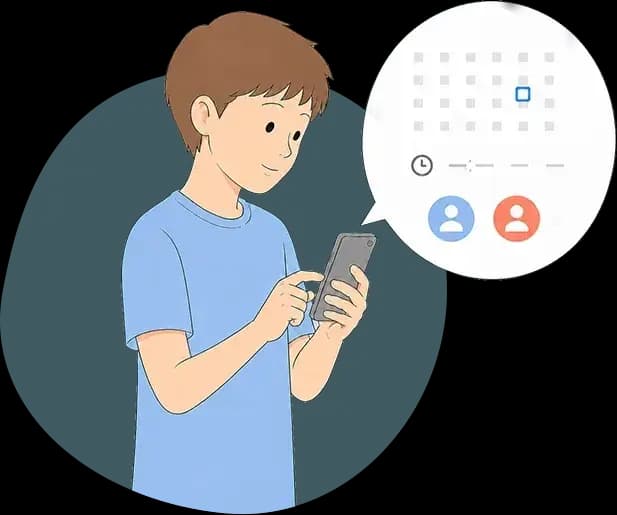 学習予定を入力する子供