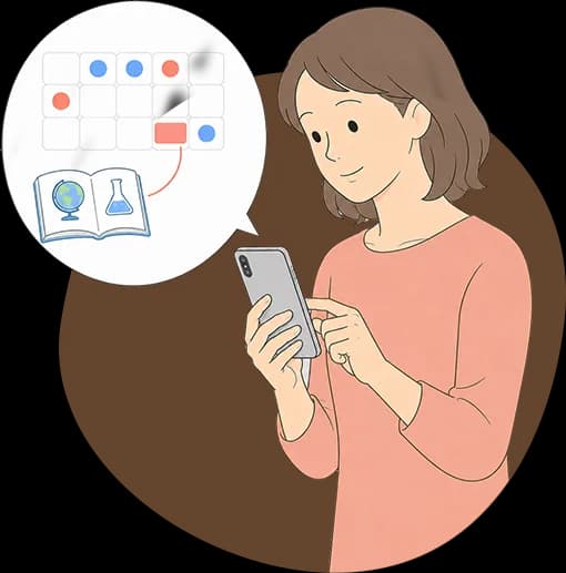 学習の提案を確認する保護者